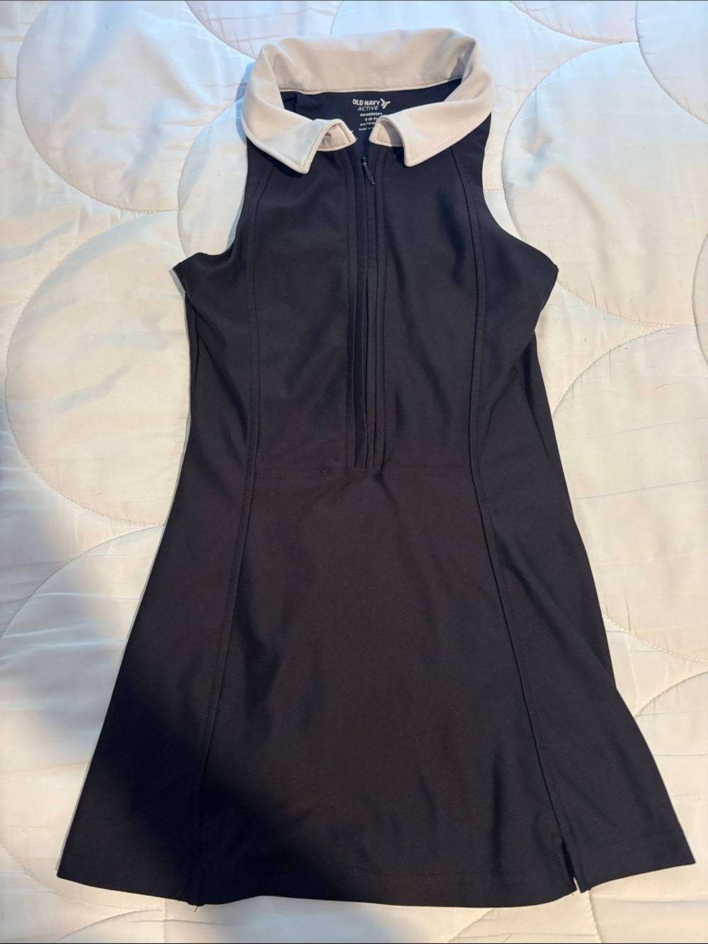 Old Navy Black Mini Polo Dress with White Collar